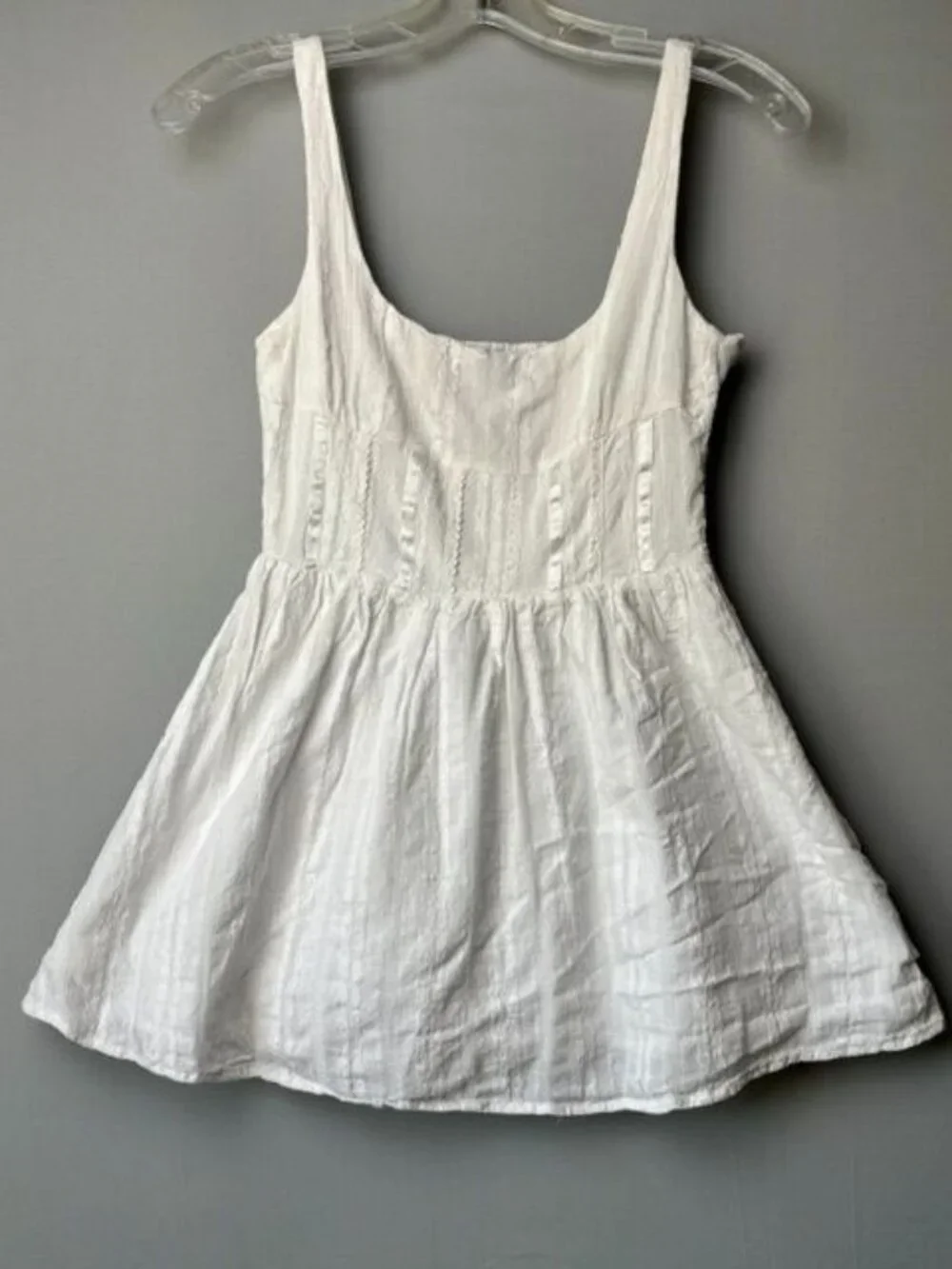 Princess Polly Petite White Cotton Mini Dress US 2 Cottagecore Babydoll
